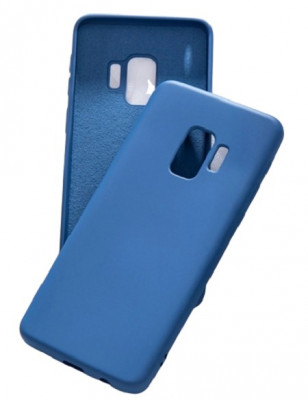 Huse silicon antisoc cu microfibra interior Samsung Galaxy S9 , Albastru foto