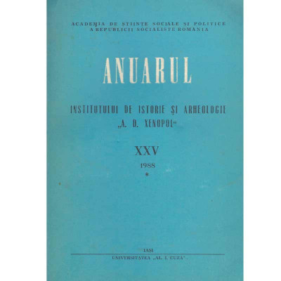 - Anuarul de istorie si arheologie &amp;quot;A.D. Xenopol&amp;quot; XXV vol.1+2 - foto