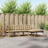 vidaXL Set de canapele de exterior cu pernă 4 pcs Alb și Bej 3388559