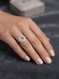 Cumpara ieftin Inel din Argint 925 Star Dust, Model Medalion Rotund cu Decupaj Stea si Cristale
