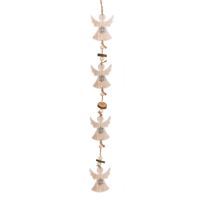 Decorațiune Suspendabilă Crăciun, Ingerași, Lemn, 50 cm