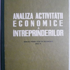 Analiza activitatii economice a intreprinderilor. Manual pentru licee de specialitate (Anul IV) – V.V. Protopopescu