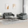VidaXL Set de canapele cu perne, 2 piese, gri &icirc;nchis, textil 3201803