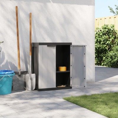 Gossi dulap depozitare de exterior, gri si negru, 65x37x85 cm, pp foto
