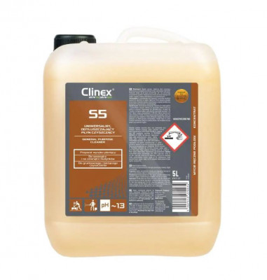 Clinex S5, 5 Litri, Detergent Si Degresant Universal Pentru Suprafete Rigide foto
