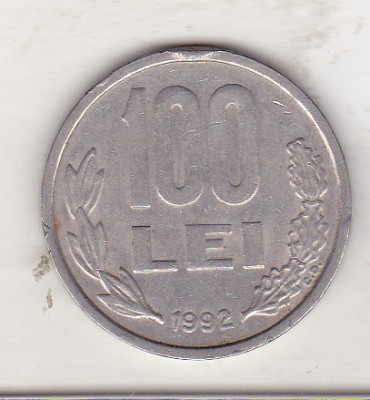bnk mnd Romania 100 lei 1992 , varianta 1 foto