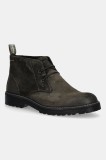 Barbour botine de piele &icirc;ntoarsă Maxwell culoarea verde, MFO0770BR98