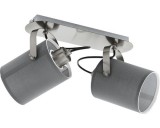 Spotlight Villabate, metal/textil, gri, 9 x 12 x 9 cm, 10w
