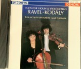 Ravel - Kod&aacute;ly / Jean-Jacques Kantorow, Mari Fujiwara &lrm;&ndash; Duos For Violin &amp; Violoncello NM / NM cd clasica Denon Japonia 1986