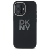 Husa pentru Apple iPhone 16, DKNY, Liquid Silicone Metal Logo, Neagra