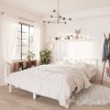 VidaXL Cadru de pat, alb, 140x200 cm, lemn masiv de pin