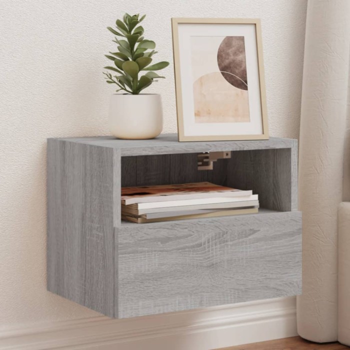 vidaXL Comode TV de perete, 2 buc., gri sonoma, 40x30x30 cm, lemn 836851