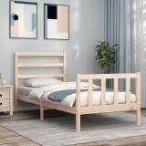 VidaXL Cadru de pat cu tăblie, 90x190 cm, lemn masiv