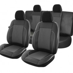 Set huse scaune piele si material textil VW Golf VI 2009-2013 (BANCHETA FRACTIONATA)