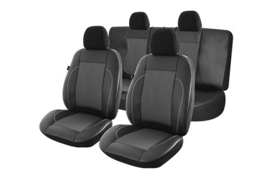 Set huse scaune piele si material textil VW PASSAT B7 2011-2014 (BANCHETA FRACTIONATA) foto