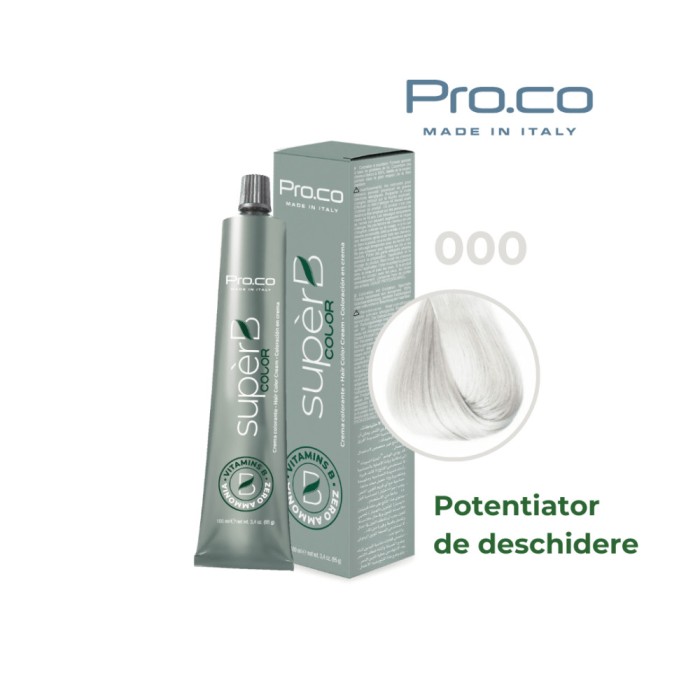 Vopsea de par profesionala fara amoniac SUPERB.COLOR 100 ml, Pro.Co 000, Potentiator de deschidere