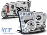 Set de faruri tuning cu ochi de &icirc;nger halogen si banda LED, potrivit pentru Dodge RAM 2009-2011, stanga si dreapta Performance AutoTuning