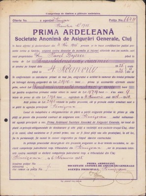 HST 257S Asigurare contra incendiilor Prima Ardeleană 1925 Timișoara foto