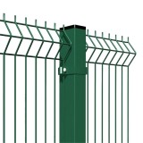 Stalp Verde Plastifiat Pentru Gard 2x60x40mm - 2.5m, Cu Gauri Si Capac