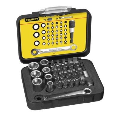 Stanley 1-13-907, trusa cu set de 40 de varfuri de insurubat 1/4&amp;quot; foto
