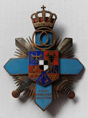 Insigna regimentala Atlet Militar Complet , Carol II , stare impecabila . Rara ! foto