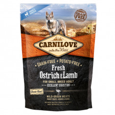 Carnilove Fresh Excellent Digestion XS-S, Struț și Miel, hrană uscată fără cereale câini, sensibilitați digestive, 1.5kg