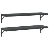 Cumpara ieftin Rafturi de perete 2 buc., 100x30 cm, negru otel inoxidabil