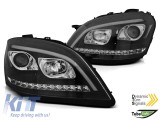 Set de faruri tuning potrivit pentru Mercedes ML W164 2005-2008 cu baza neagra, stanga si dreapta Performance AutoTuning