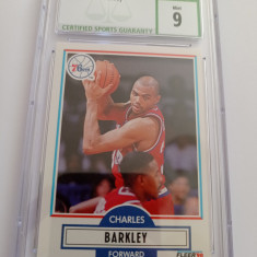 Cartonas de colectie 1990-91 FLEER CHARLES BARKLEY #139 - gradat CSG 9 MINT