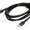 Cablu USB C 1m negru textil, 60W, mufă din ambele părţi