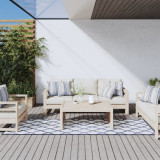 Covor de exterior, bleumarin/alb, 80x250 cm, design reversibil GartenMobel Dekor, vidaXL