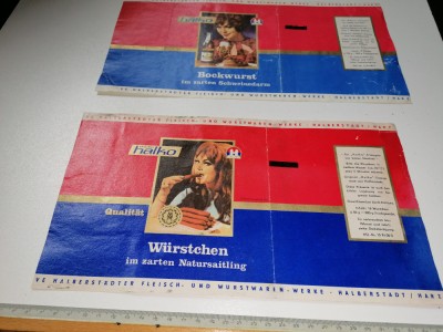 LOT 2 AMBALAJ VECHI ALI,EMTAR VECHI / RECLAMA / ETICHETA - ETICHETE -CREMWURSTI foto