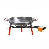 Set gatit paella Valencia fructe de mare, tigaie 46 cm inclusa, suport trei picioare, arzator 2 cercuri, GRC12026