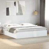 Cadru de pat alb 180x200 cm din lemn prelucrat