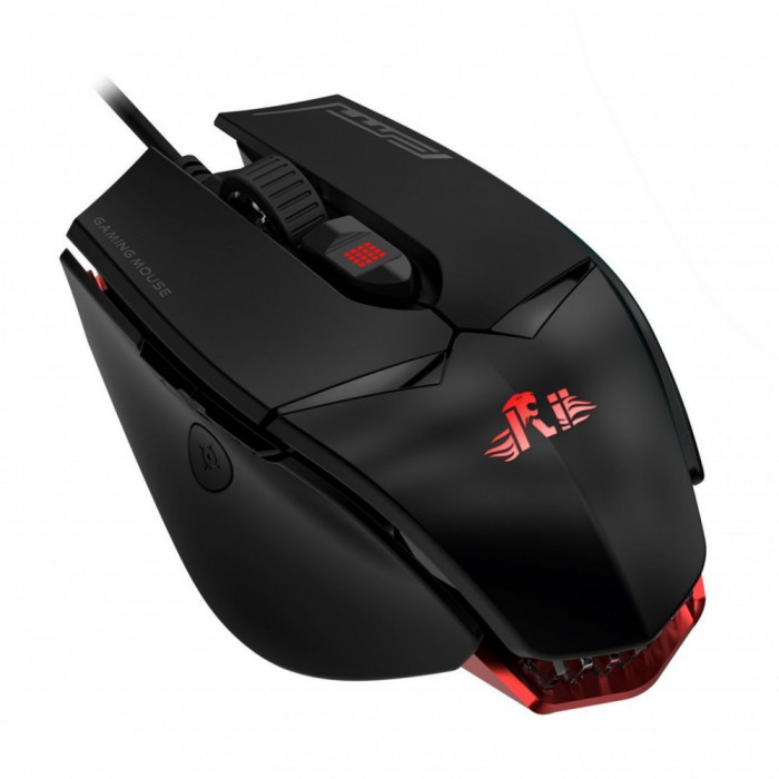 Mouse gaming optic 12000 dpi, cu fir, 7 butoane, usb, led rgb, rii