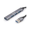 HUB extern SPACER, porturi USB:USB 3.0 X 1, USB 2.0 x 3, conectare prin USB 3.0, cablu 1m, aluminiu, (timbru verde 0.8 lei), &quot;SPHB-USB-4U-01&quot;