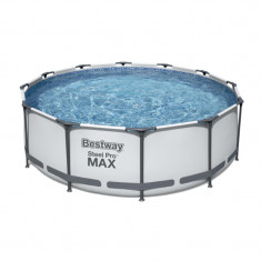 Piscina cu cadru metalic Bestway Pro Max, rotunda, 366 x 100 cm, 9150 l, pompa filtrare si scara foto