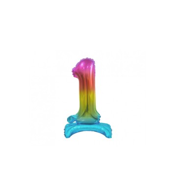 Balon folie sub forma de cifra, in nuante curcubeu 38 cm-Tip Cifra 1 foto