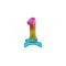 Balon folie sub forma de cifra, in nuante curcubeu 38 cm-Tip Cifra 1