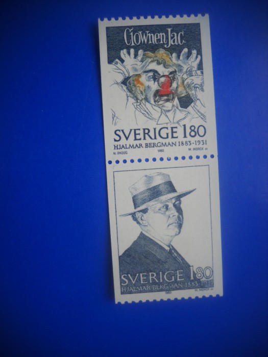 HOPCT TIMBRE SUEDIA MNH 993 CENTENAR KJALMAR BERGMAN-2 VALORI 1983-NESTAMPILAT