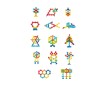 Joc de constructie STEAM - Floricele colorate (90 piese), Bufnitel