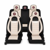 Set Huse Scaune Universale Racing, Bej cu Negru Personalizate cu Fiat