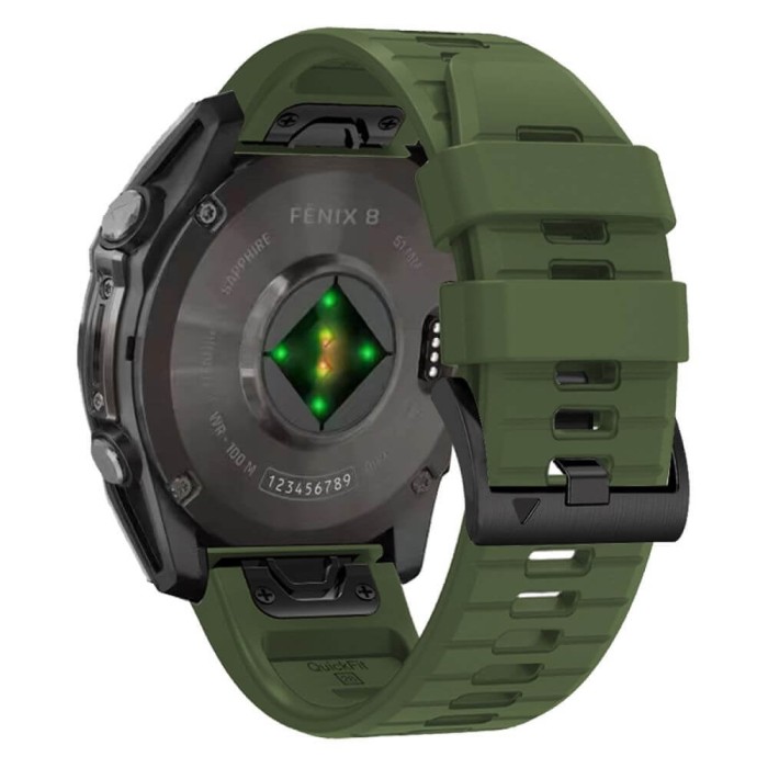 Curea Tech-Protect Silicone Line Garmin Fenix 5X 5X Plus 6X 6X Pro 7X 8 51mm verde army
