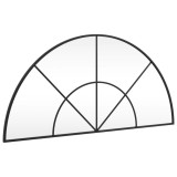 Cumpara ieftin Oglinda de perete, negru, 100x50 cm, arcuita, fier