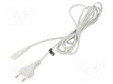 Cablu 2x0,75mm2 CEE 7/16 PVC 3m alb POS