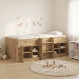 Cumpara ieftin Cadru de pat loft cu sertar cu raft 3 buc. Stejar Artizanal