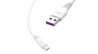 Dudao cablu USB / cablu micro USB, 5A, 1m, alb (L2M-1m-alb) foto