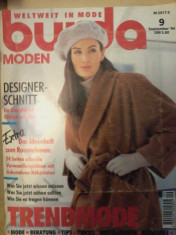Revista Burda nr. 9 /1994 in lb. germana cu tipare si insert in lb. romana. foto