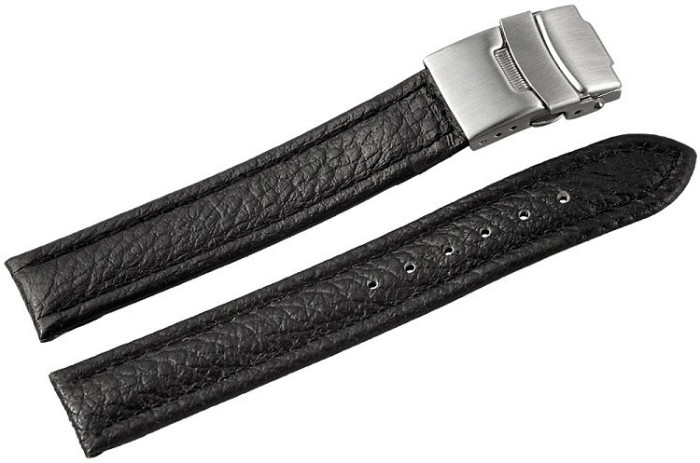Curea Ceas Piele Naturala Neagra Deployant 16mm - 24mm 816210100116