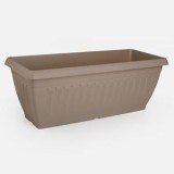 Jardinieră din Plastic Mocca cu Relief Vertical pentru Balcon și Grădină, CMCLASS